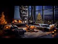 Cozy living room with fireplace | blizzard | ASMR | music for deep sleep and relaxation