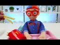 Blippi Road Trip McDonalds Drive Thru & Pretend Cooking Huge Play Doh Hamburger & French Fries Meal!