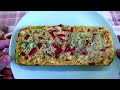 Delicious baked omelet with broccoli and tomatoes