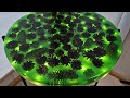 Epoxy Table of Pine Cones and LED  Gold Edition