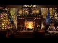 Cozy Christmas Ambience | Crackling Fireplace & Light Snowstorm Sounds 8 Hours | Christmas Scene