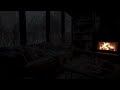 Cozy Rain Sounds on Cabin Ambience with Heavy Rain, Lightning and Crackling Fireplace for Sleep
