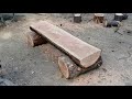 How to make a bench out of a log with a chainsaw