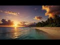 1 Hour | Calming sunset beach waves - nature ambience