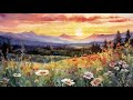 Watercolor Wildflower Painting Slideshow • No Sound • 3 Hours