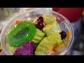 Fruit Smoothie & Mixed Fruit Desserts with Coconut Milk | Cambodia Street Food