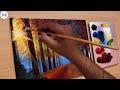 Easy Way to Paint a Morning Forest / Acrylic Painting / STEP BY STEP #25