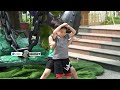 My Son's Amazement at the Painted Giant Hulk Statue