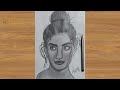 How to draw a potrait drawing step by step | girl portrait drawing | #potrait #beautifulgirldrawing