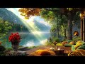 🍃 Smooth Piano Jazz Music on a Cozy Lakeside Porch for a Good Morning Mood