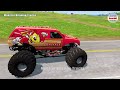 Triple Flatbed Trailer Monster Trucks Transport with Slide Color - BeamNG.drive 035