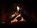 Crackling Fire at Night Dark Background Video🔥 12h Burning Fireplace Sounds & Black Screen for Sleep