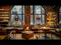 Jazz Relaxing at Coffee Shop Bookstore - Unwind Winter with Soothing Jazz Music Instrumental to Work
