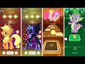 My Little Pony Team Applejack vs Nightmare Moon vs Pinkie Pie vs Spike Tiles Hop EDM Rush