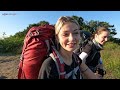 French woman, Polish woman are on the way to the top of Mt. Nogosan/  backpacking trip In Korea