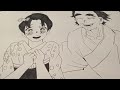 Drawing Koyuki and Keizou - Demon slayer - Akaza's past
