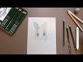 Super Easy Charcoal Pencil Bunny Drawing Tutorial (Real Time)