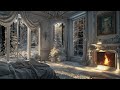 Relaxing Piano and Crackling Fire ASMR for Royal Bedroom Ambiance | Tranquil Sleep