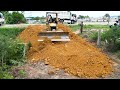 Amazing Action !! Mix 2 project Showing Landfilling using Bulldozer komatsu D31p Working push stone.