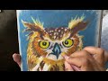 Owl drawing with oil pastels 🦉#oilpastel #pasteldrawing #howtodraw