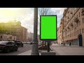 A Billboard With A Green Screen On A Busy Street 4k | By Creator Stockify