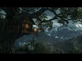 Treehouse Snow Mountain in Rain 🌧️  Lofi HipHop / Ambient 🎧 Lofi Rain [Beats To Relax / Piano]