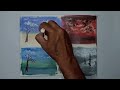 How To Paint Set Of Four Landscapes/ Acrylic Painting For Beginners