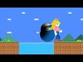 Mario jumps on expands vs Peach giant B U TT with spikes| Game Animation