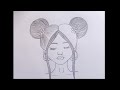 How to draw a girl with beautiful hairstyle | Cute girl drawing easy step by step