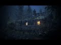 RAIN and THUNDER bedtime sounds - Rain on The Roof in the Foggy Forest - End Insomnia, Study, Relax