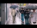 【4k hdr】 3 Hours Rainy day Walk in Shibuya (渋谷) Tokyo Japan | Relaxing Natural City ambience