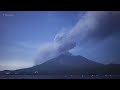 Eruption of Sakurajima on a moonlit night.  月夜の桜島の小噴火