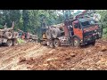 Muat kayu di musim hujan tanahnya sangat lincin dan berlumpur😱.