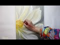 White Magnolia Flower / Acrylic Painting Step by Step #216