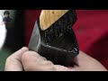 The artisan's process of making high quality handmade high heels using cow patent leather
