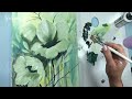 How to Paint a Picture with Flowers / Abstract Technique with Acrylics