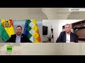 Luis Arce conversa con Rafael Correa tras la intentona golpista en Bolivia. Fuente: Rt en Español.