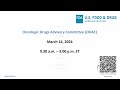 March 14, 2024 Meeting of the Oncologic Drugs Advisory Committee (ODAC)