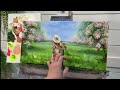 Acrylic Painting Demonstration Of: 🌸LADY AND BLOSSOMS🌸