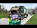 Waste Management Mack LEU McNeilus Rear Loader Garbage Truck Packing Trash