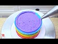 Rainbow Chocolate Cake Decorating 🌈Amazing Rainbow Ice Cream Cones Cake Decorating | Little Cakes