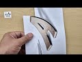 easy 3d drawing a letter on paper - how to draw 3d