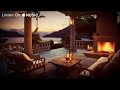 Smooth Jazz Instrumental & Crackling Fireplace ☕ Warm Jazz Music with Evening Seaside Ambience