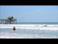 Surfing Hurricane Leslie Swells In Cocoa Beach, Florida