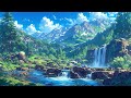 Chill Vibes Piano Music✨Relaxing Piano Music🌿Waterfall Background for Sleep, Work, Study
