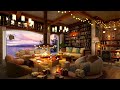 Cozy Winter Jazz Music & Bookstore Cafe Ambience 4K with Relaxing Smooth Piano Jazz Music to Study
