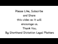 Shorthand Dictation (Legal) 80 WPM Volume 1, Exercise 7