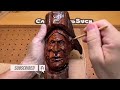 Power carving a Native American Indian head step by step with Kutzall - Dremel 4000 - Foredoom.