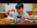 ASMR MUKBANG Crispy Fried Chicken, Spicy chicken feet, tteokbokki, Corndog korean food eating sound