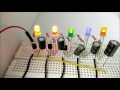 how to make simple 5 Led chaser circuit using transistor